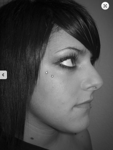 double dermal Double Dermal Piercing, Eye Dermal Piercing, Double Dermal Piercing Face, Eye Dermal, Piercings Quotes, Face Dermal Piercing, Face Dermal, Anti Eyebrow, Microdermal Piercing