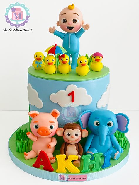 Cute Cocomelon Cake, Coco Melon Birthday Cake Ideas, 2nd Birthday Cake Cocomelon, Coco Melon Cake Ideas 1st Birthday, Jj Cake Cocomelon, Cocomelon Cake 1st Birthday, Second Birthday Cake Ideas, Cocomelon Cake For Boys, Cake Cocomelon Theme