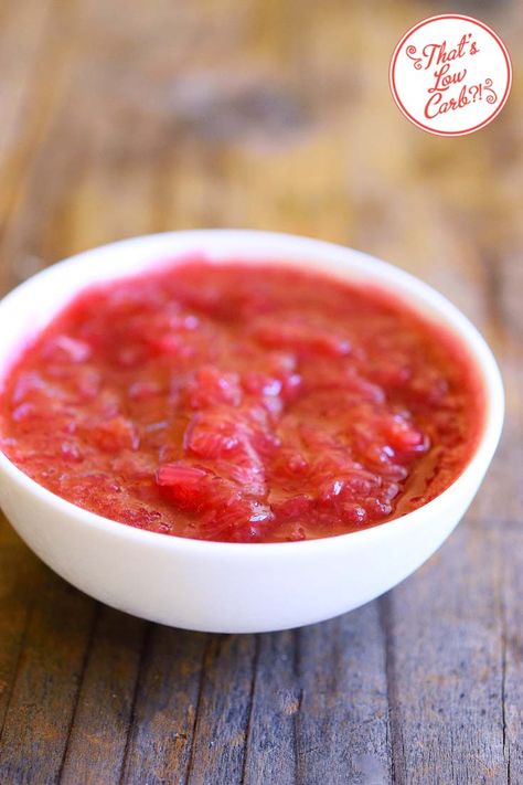 Low Carb Rhubarb Compote Recipe - Low Carb Recipes Pitch In Ideas, Healthy Rhubarb Recipes, Rhubarb Jam Recipes, Rhubarb Compote, Compote Recipe, Rhubarb Jam, Recipes Low Carb, Boiled Egg Diet Plan, Low Carb Low Sugar