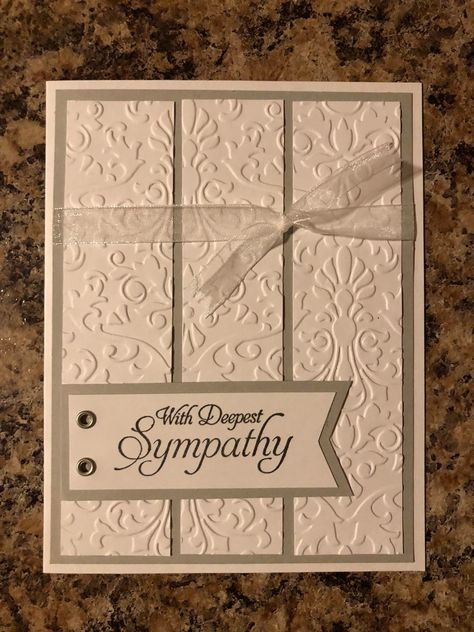 Stampin Up Sympathy Cards, Sympathy Card Messages, Sympathy Cards Handmade, 3d Elements, Hand Made Greeting Cards, Photo Pattern, Cricut Cards, Foam Sheets, Embossed Cards