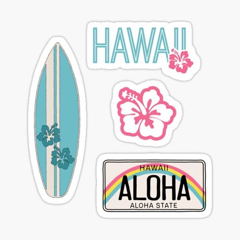 Surf Stickers, Preppy Stickers, Aesthetic Sticker, Stickers Design, Summer Scrapbook, Phone Stickers, Kawaii Stickers, Cool Stickers, Aesthetic Stickers