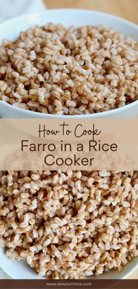 Farro Crockpot Recipes, Breakfast Farro Recipes, Farro In Rice Cooker, Crockpot Farro Recipes, Farro Bowls Healthy, Vegan Rice Cooker Recipes, Farro Salads, Mini Rice Cooker Recipes, Aroma Rice Cooker Recipes