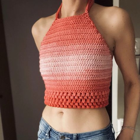 Free Crochet Crop Top Pattern- Roam Halter Top • Crochet Halter Neck Top Free Pattern, Halter Top Pattern Free, Crochet High Neck Top, Halter Neck Crochet Top, Crochet Halter Top Pattern Free, Random Crochet, Halter Top Crochet, Crochet Halter Top Pattern, Halter Top Pattern