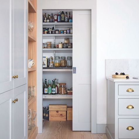 9 pantry storage solutions organising experts swear by for a perfectly tidy store cupboard Pantry Storage Solutions, Walk In Pantry Ideas, Ideal Home Magazine, Store Cupboard, New Paint Colors, Painted Trays, Pantry Ideas, Chalkboard Wall, Diy Renovation