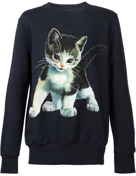 Vivienne Westwood cat print sweatshirt Cat Mom Sweater, Vivienne Westwood Tops, Black Sweats, Cat Sweater, Knitted Cat, Designer Sweatshirts, Cat Fashion, Cat Hoodie, Cat Top