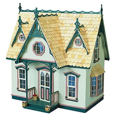 PRICES MAY VARY. This unique turn of the century Victorian doll house features ornate trim; fixed double- hung style windows; and a bay window Features: true miniature scale; 1 in.= 1 ft.; Open-back design; shingles included; tab/slot assembly; unfinished wood; Siding not included Measurements: Kit: 17x22x2 Inch; Set-up: 21x21x14 Inch Orchid Dollhouse, Orchid House, Victorian Dollhouse, Glitter Houses, Trim Work, Dollhouse Kits, Wooden Dollhouse, Miniature Houses, Paper Houses