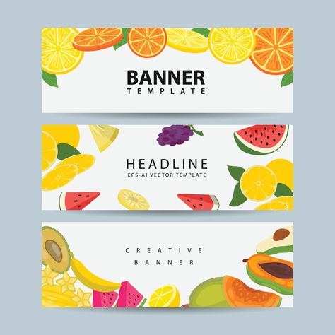 Download the Horizontal fruit banner for your design vector illustration 9224911 royalty-free Vector from Vecteezy for your project and explore over a million other vectors, icons and clipart graphics! Fruit Banner, Creative Banners, Header Design, Cute Fruit, Fruit Design, Logo Banners, Heart With Arrow, Custom Illustration, Custom Branding