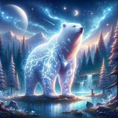 Bear of Dawn and Dusk #characterdesign #fantasyart #fantasyartwork #fantasy #bear #polarbear #dusk #dawn Bear Fantasy Art, Elemental Animals, Funny Hunting Pics, Hunting Pics, Bear Artwork, Funny Hunting, Urs Polar, Animal Ideas, Snake Art