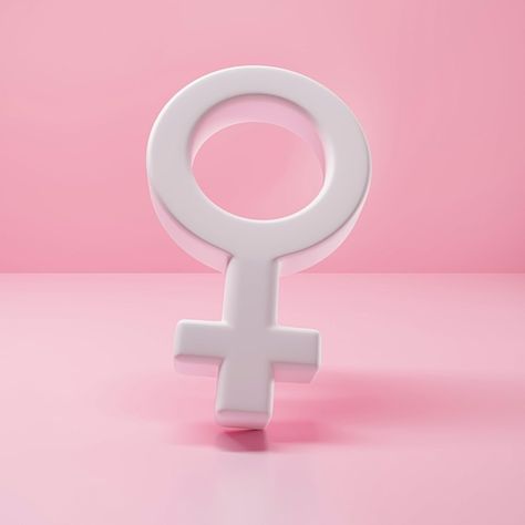 A white female symbol is on a pink backg... | Premium Photo #Freepik #photo #feminism #woman-sign #feminist #female-sign Female Sign, Girl Symbol, Confident Girl, Female Symbol, Background 3d, Art House, Aesthetic Colors, Girls Club, 3d Render