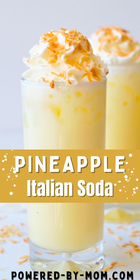 Make this delicious Coconut Pineapple Italian Soda that is a refreshing beverage that can easily be made in a variety of flavors. It's great for any occasion. Find out how to make it now. Italian Soda Recipe, Italian Cream Soda, Italian Soda, Drink Recipes Nonalcoholic, Soda Recipe, Refreshing Drinks Recipes, 140 Pounds, My Career, Reduce Food Waste