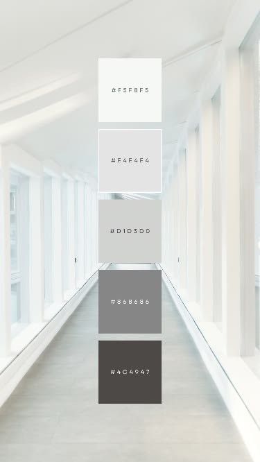 Grey White Office Interior Design, Grey Moodboard Aesthetic, Grey And White Office, Grey Color Pallets, Color Thesaurus, Silver Color Palette, Brand Palette, Paint Color Ideas, Website Color Palette