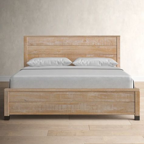 Birch Lane™ Clove Solid Wood Bed & Reviews | Wayfair Industrial Lofts, Platform Bed Wood, Bed Wood, Bed Design Modern, Solid Wood Platform Bed, Classic Bed, Inspire Me Home Decor, Solid Wood Bed, Wood Bed