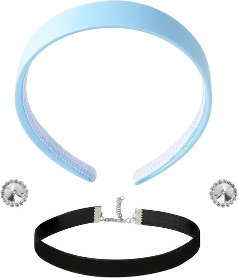 Amazon.com: Women Princess Costume Accessories Headband Choker Earrings Set Halloween Cosplay for Cinderella Blue : Clothing, Shoes & Jewelry Cinderella Blue, Blue Clothing, Blue Headband, Princess Dress Up, Halloween Costume Accessories, Princess Costume, Black Choker, Delicate Earrings, Halloween Dress