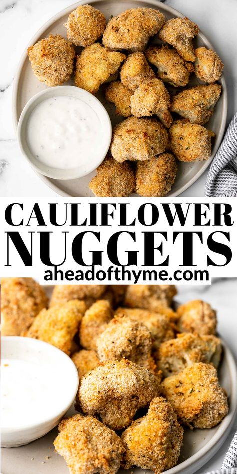 Baked Cauliflower Bites, Cauliflower Nuggets, Gluten Free Cereal, Gluten Free Bread Crumbs, Bite Size Appetizers, Vegetable Side Dishes Recipes, Healthy Baked, Cauliflower Bites, Baked Cauliflower