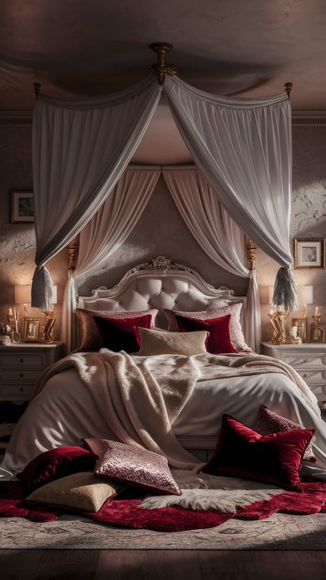 Romantic Bedrooms For Couples, Romantic Master Bedrooms Decor, Bedroom Decor Romantic, Romantic Bedrooms, Bedrooms For Couples, Fall Bedroom Ideas, Romantic Bedroom Decor, Dreamy Aesthetic, Cozy Fall Bedroom