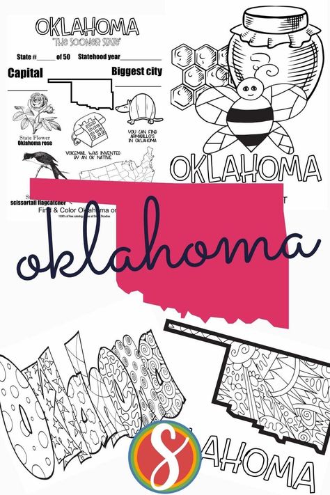 Free Oklahoma Coloring Pages — Stevie Doodles Oklahoma Vacation, Oklahoma Art, Printable Activity Sheets, Name Coloring Pages, Free Printable Coloring Sheets, Free Kids Coloring Pages, Oklahoma History, Social Studies Elementary, Doodle Pages