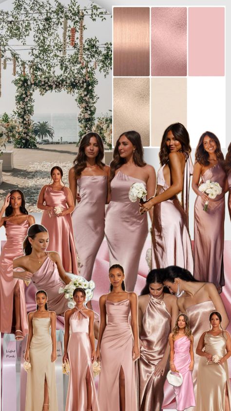 Bridesmaids dresses dusty rose champagne colors Dusty Rose And Champagne Wedding, Rose And Champagne Wedding, Dusty Rose Bridesmaid Dress, Dusty Rose Bridesmaid, Rose Bridesmaid Dress, Dusty Rose Bridesmaid Dresses, Rose Bridesmaid Dresses, Rose Champagne, Champagne Wedding