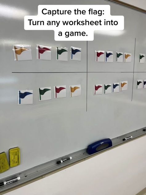 Turn any worksheet into a game with capture the flag. #mathteacher #te... | TikTok Capture The Flag Classroom, Capture The Flag Game, Flag Game, Capture The Flag, Review Games, Math Teacher, The Flag, Math Games, Classroom Management