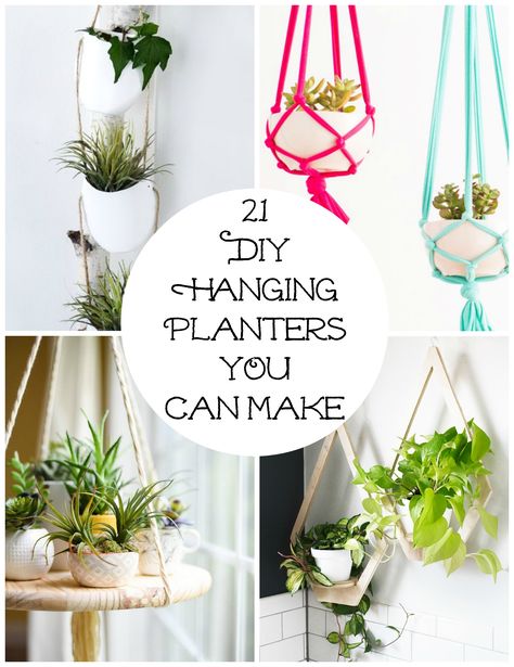 Diy Hanging Planters, Hanging Baskets Diy, Pot Gantung, Hanging Plants Diy, Diy Hanging Planter, Macrame Plant Hanger Patterns, Macrame Hanging Planter, Diy Macrame Plant Hanger, Hanging Plant Holder