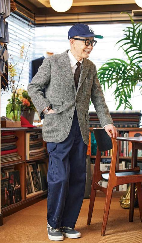 Stylish Old Men, Classic Menswear Vintage, Americana Mens Fashion, Japanese Preppy Fashion Men, English Mens Fashion, Japanese Ivy Style, Japanese Americana Fashion Men, Mens Christmas Outfit Casual, Japanese Streetwear Mens