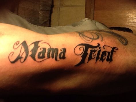 Mama Tried Mama Tried Tattoo Ideas, Momma Tried Tattoo, Mama Tried Tattoo, American Traditional Tattoo Design, Small Heart Tattoo, Outlaw Tattoo, Skull Quote, Mama Tried, Small Heart Tattoos