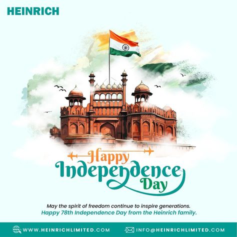 Heinrich joins the nation in celebrating 78 years of independence 🌟 . Let’s inspire future generations! Happy Independence Day from the Heinrich family. 🇮🇳 For more info visit www.heinrichlimited.com #heinrichlimited #IndependenceDay #India #Freedom #JaiHind #78thindependenceday Happy May, Happy Independence, Happy Independence Day, Independence Day, India, Let It Be, Quick Saves