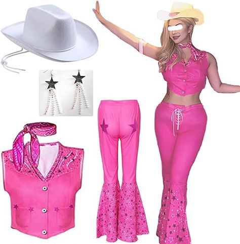 Amazon.com: Vasfarok Anime Costume Outfit Dress Anime Costume Dress Halloween Women Adult : Clothing, Shoes & Jewelry Cowboy Barbie, Scarf Earrings, Barbie Halloween Costume, Barbie Halloween, Dress Anime, Barbie Costume, Pink Cowgirl, Pink Life, Outfit Dress