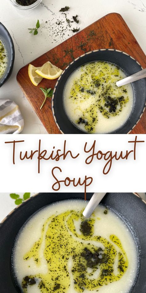 Turkish Yogurt Soup, Turkish Soups, Turkish Soup, Turkish Yogurt, Yogurt Soup, Turkish Food, Favorite Chicken, Curry Chicken Recipes, Easy Appetizer Recipes