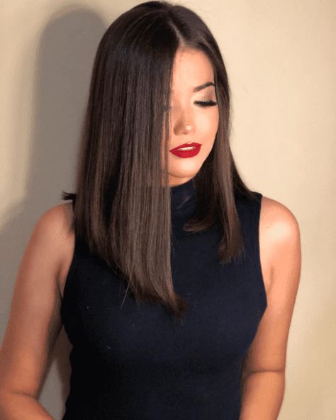 36 Long Bob Hairstyles For A Fresh Look Extreme Long Bob, Long Bob For Fine Hair, Long A Line Bob, Long Bob Hairstyles For Fine Hair, Midi Haircut, Very Long Bob, A Line Long Bob, Long Angled Bob Hairstyles, Long Angled Bob