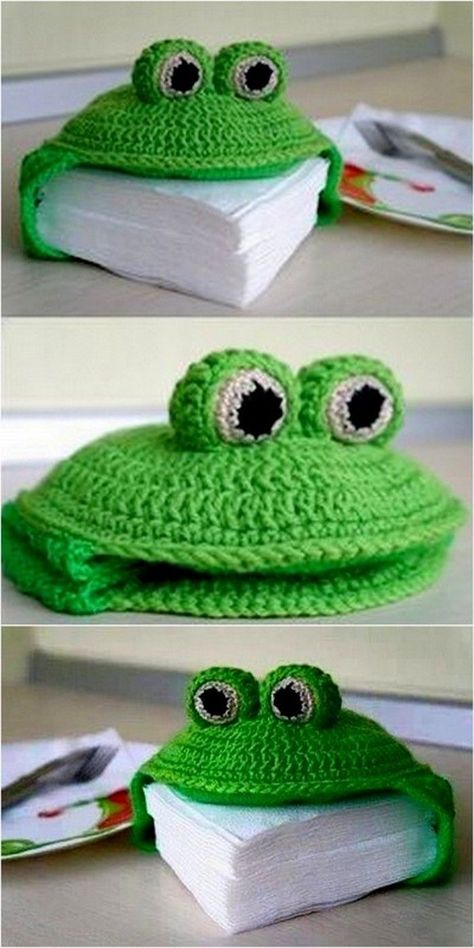 Beau Crochet, Confection Au Crochet, Crochet Frog, Pola Amigurumi, Crochet Clothing And Accessories, Crochet Clutch, Crochet Simple, Crochet Kitchen, Crochet Diy