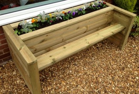 Bench with Planter Box Benches With Planters, Bench With Planter Boxes, Bench With Planter, Bench Planter, Yard Benches, Simple Bench, Planter Bench, Modern Furniture Design, Furniture Design Ideas