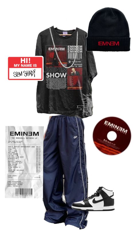 #girls #eminem #baggy #outfit Baggy 90s Outfit, Eminem Girls, 90s Hip Hop Outfits, Eminem Style, Emma Style, 2000s Outfits, Hip Hop Outfits, Easy Trendy Outfits, Fashion Hacks Clothes