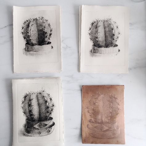 3 stages of the the copper plate, Etching, Dry Point Copper Plate Etching, Intaglio Printmaking, Dry Point, Plate Drawing, Printmaking Projects, Drypoint Etching, Etching Prints, Linocut Art, Copper Plate