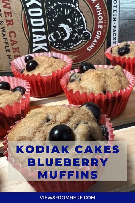 Looking for a delicious blueberry muffin recipe? These Kodiak Cake muffins packed with protein and flavor. Kodiak Cakes Recipe, Weight Watchers Muffins, Blueberry Protein Pancakes, Blueberry Protein Muffins, Greek Yogurt Muffins, Blueberry Muffin Recipe, Protein Pancake Mix, Healthy Blueberry Muffins, Berry Muffins