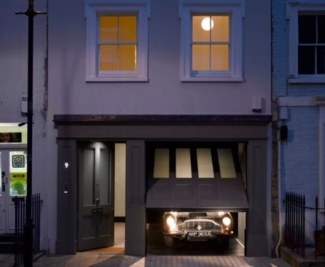 Seth Stein Architects Gives a Bomb-Damaged London House a New Lease On Life Modern Garage Doors, London Neighborhoods, Mews House, London Townhouse, Garage Door Design, Modern Garage, Townhouse Designs, Sustainable City, London House