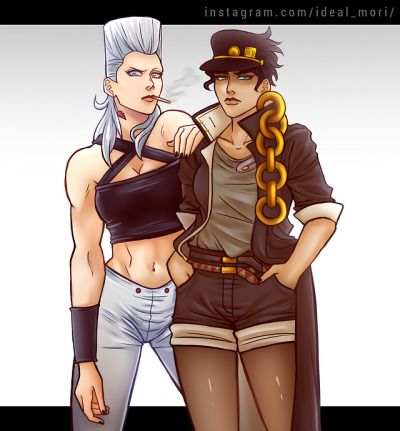 #genderbend #genderbent #jeanpierrepolnareff #jotarokujo #jojo #jjba #female Jojo Genderswap, Jotaro Kujo Art, Jjba Genderbend, Jojo Genderbend, Jean Pierre Polnareff, Jojo's Biz, Jojo Stardust Crusaders, Stardust Crusaders, Rule 63