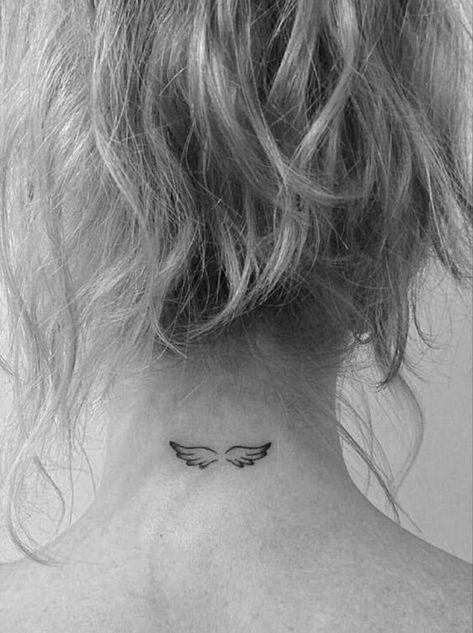 Small Neck Tattoos For Women, Behind The Neck Tattoos, Female Neck Tattoo, Back Neck Tattoo, Neck Tattoos For Women, Female Neck, Small Neck Tattoos, Remembrance Tattoos, Neck Tattoos Women