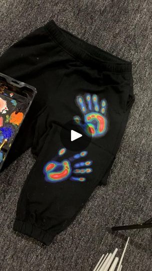 1.1M views · 20K reactions | thermal handprint pants | heat up your DIY! BuzzFeed producer Spenser (@thirdpea) shows us how she turned made her own thermal handprint pants! Would you try this? | By Just Satisfying ThingsFacebook Thermal Handprint, Pants Diy, Clothes Making, Fall Art, Creative Outlet, Crafting Ideas, Hand Print, Diy Fashion, Making Ideas