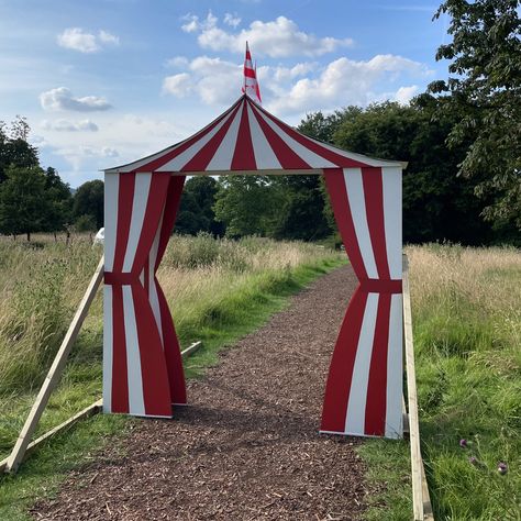 We love a project like this! We were so excited to design some graphics and create a custom built and hand painted circus tent for @hintonampnernationaltrust 🎪 Make Office, Haunted Circus, Halloween Maze, Diy Tent, 2 Sisters, Circus Tent, Carnival Themes, Circus Party, Halloween House