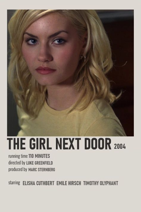 The Girl Next Door Poster, It Girl Movies, The Girl Next Door Movie, Girl Next Door Movie, Movie Date Night At Home, Movies To Watch With Kids, The Girl Next Door 2004, 2004 Movies, Movie Tips