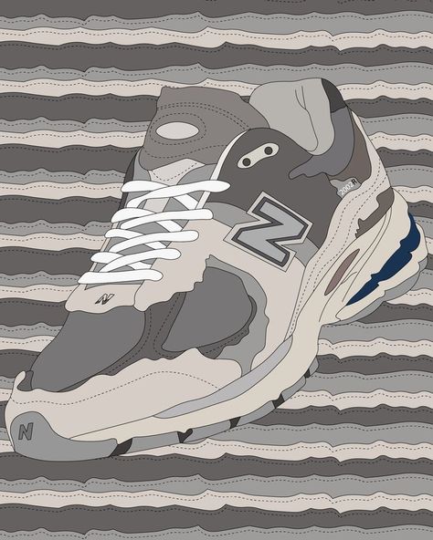 Sneaker Illustration, New Balance 2002r Protection Pack, 2002r Protection Pack, Sneakers Illustration, New Balance 2002r, Graphic Arts Illustration, Rain Cloud, Rain Clouds, Great Wave