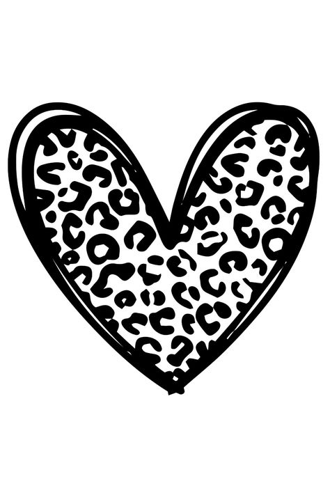 Valentine SVG: Lepard Print Valentine SVG Cheetah With Hearts Tattoo, Cricut Leopard Print, Leopard Print Svg, Heart Leopard, Heart Cheetah Print, Cricut Halloween, Valentine Print, Cricut Free, Valentines Svg