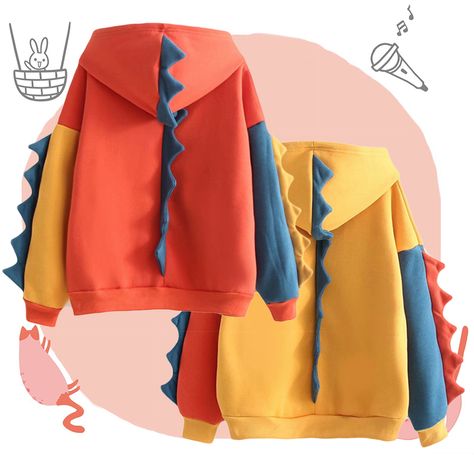 Dinosaur Hoodie, Silly Clothes, Kawaii Dinosaur, Smink Inspiration, Diy Vetement, Cute Dinosaur, Swaggy Outfits, Kawaii Clothes, Character Outfits