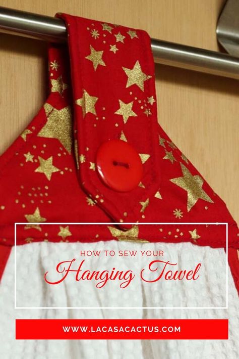 Kitchen Towel Holder Sewing, How To Sew Hanging Kitchen Towels, Sewing Dish Towels Ideas, Oven Hanging Tea Towel Diy, Moda Toweling Fabric Projects, How To Sew Hand Towels, Diy Hanging Towels Kitchen, Hanging Towel Pattern Free, Diy Hanging Kitchen Towels How To Make