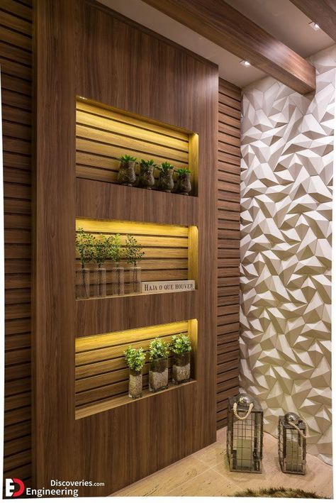 Wall Entrance Decor Ideas, Entry Wall Design, Main Entrance Decor Ideas, Wall Partition Design, Wooden Partitions, House Main Door Design, Main Entrance Door Design, Wall Decoration Ideas, Home Door Design