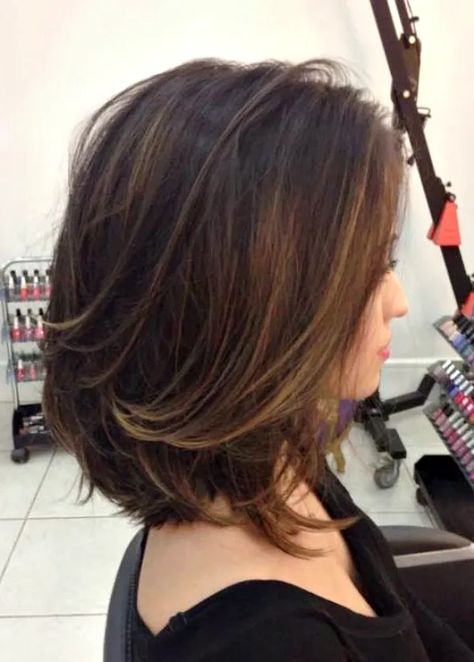 Haircut Layered, Shoulder Length Waves, Trendy Haircuts Medium, Ideas Haircut, Gray Hair Cuts, Black Hair Color, Short Straight Hair, Round Face Haircuts, Asian Hair