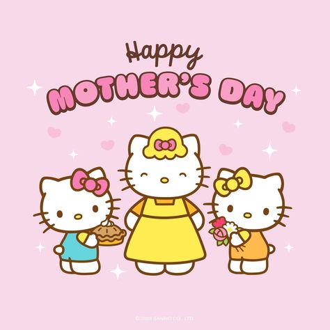 Hello Kitty Mothers Day, Mimmy White, Happy Mothers Day Card, Happy Mom Day, Mix Baby Girl, Kitty Pictures, Happy Mother's Day Card, Hello Kitty Backgrounds, Hello Kitty Art