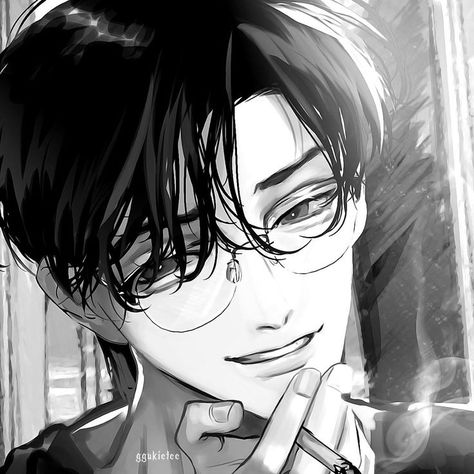 Guy With Glasses Art, Anime Boys With Glasses, Man Pfp Anime, Anime Guy With Glasses, Goth Boy Art, Anime Glasses Boy, Goth Boys, Character Edits, Paper Boats