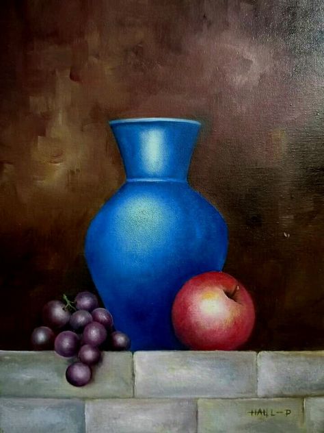 Oil paint my work Still Life 3 Objects, Object Drawing Painting, Oil Pastel Object Drawing, Still Life Easy Painting, Still Life Drawing Oil Pastels, Still Life Painting Easy, Still Life Simple, Still Life Painting Watercolor, Still Life Watercolor Paintings