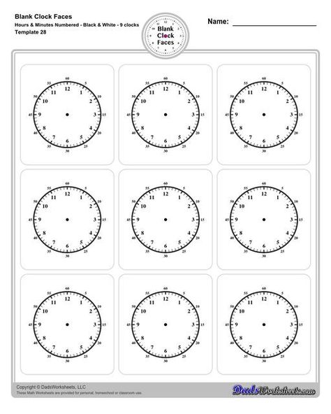 Blank Clock Faces, Blank Clock, Telling Time Practice, Time To The Hour, Clock Faces, Face Template, Drawing Face, Analog Clock, Latin Words